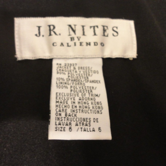 J R Nites Caliendo Black Velvety Crop Jacket Dress - Picture 8 of 8